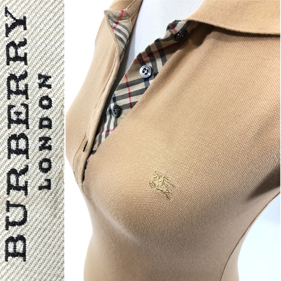 burberry polo shirt womens brown